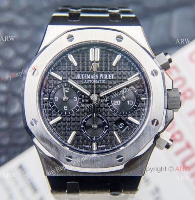 Grade 1A Swiss Clone Audemars Piguet Royal Oak ETA7750 Watch Stainless Steel Black Dial